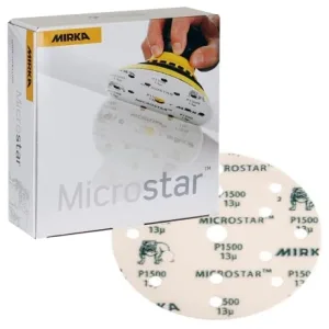 Mirka Microstar Film 6" 15-Hole Grip Sanding Discs, FM-611